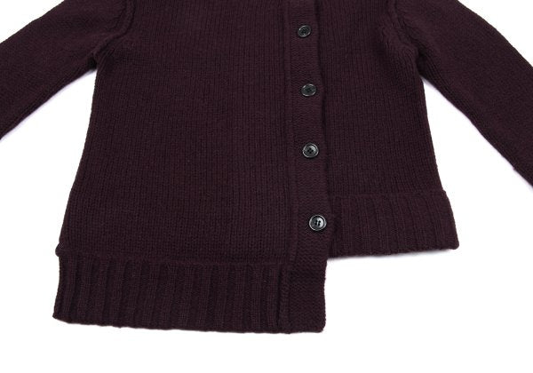 Atsuro Tayama A/T Wool Asymmetric Front Cardigan Red Size M