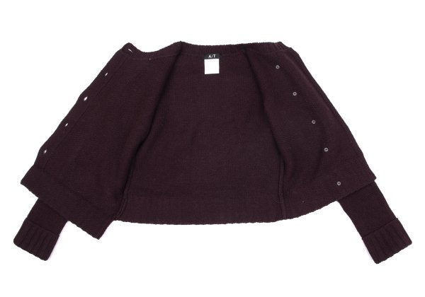 Atsuro Tayama A/T Wool Asymmetric Front Cardigan Red Size M