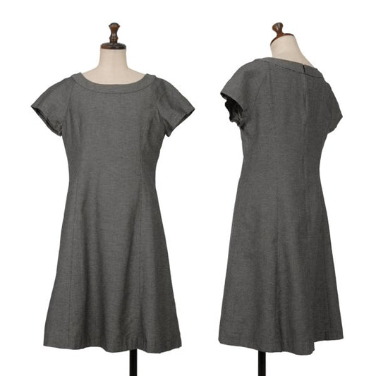 Jocomomola Grid Check Short Sleeve Dress Black Size 40