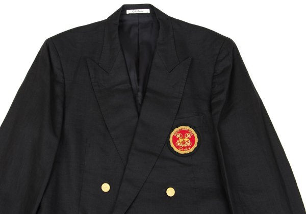 Karl Helmut Black Linen Embroidered Lapel Jacket Size M