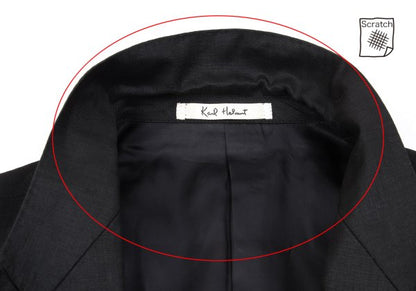 Karl Helmut Black Linen Embroidered Lapel Jacket Size M