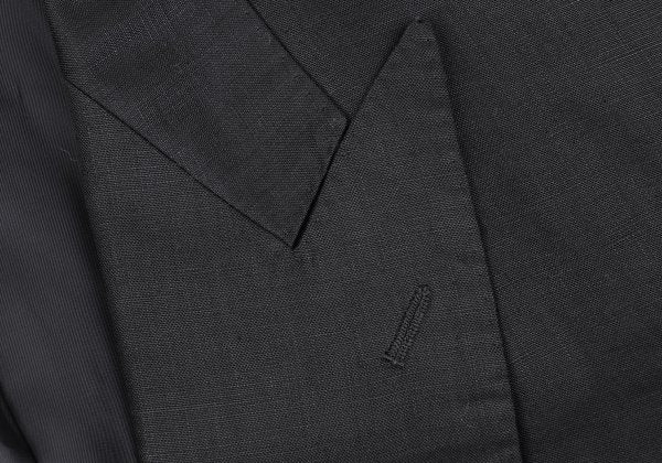 Karl Helmut Black Linen Embroidered Lapel Jacket Size M