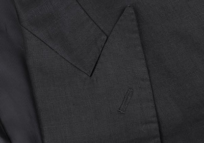 Karl Helmut Black Linen Embroidered Lapel Jacket Size M