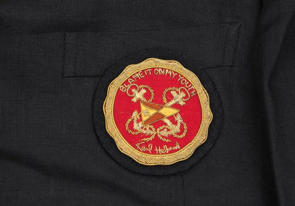 Karl Helmut Black Linen Embroidered Lapel Jacket Size M