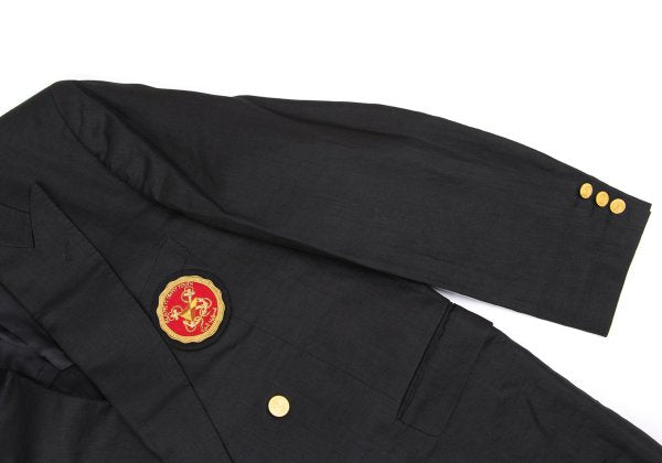 Karl Helmut Black Linen Embroidered Lapel Jacket Size M