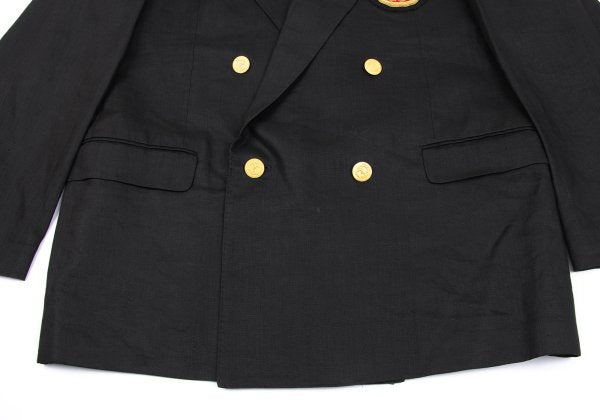 Karl Helmut Black Linen Embroidered Lapel Jacket Size M