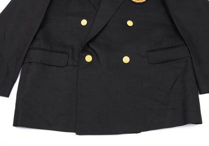 Karl Helmut Black Linen Embroidered Lapel Jacket Size M