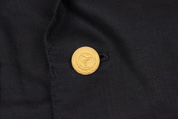 Karl Helmut Black Linen Embroidered Lapel Jacket Size M