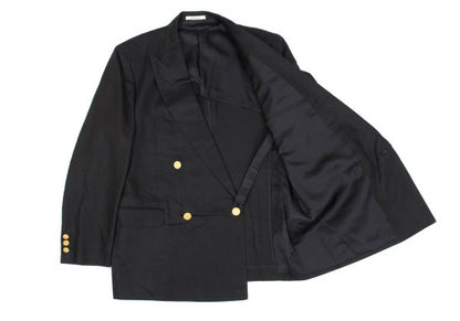 Karl Helmut Black Linen Embroidered Lapel Jacket Size M