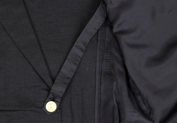 Karl Helmut Black Linen Embroidered Lapel Jacket Size M