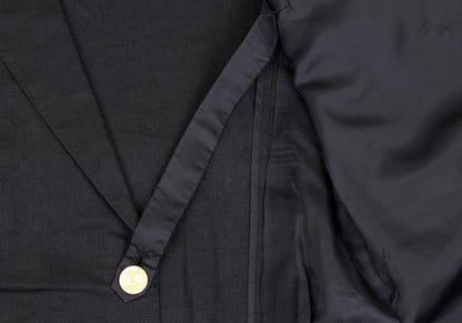 Karl Helmut Black Linen Embroidered Lapel Jacket Size M