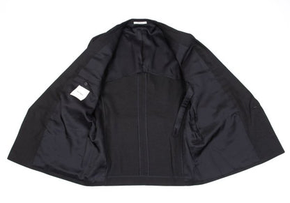 Karl Helmut Black Linen Embroidered Lapel Jacket Size M