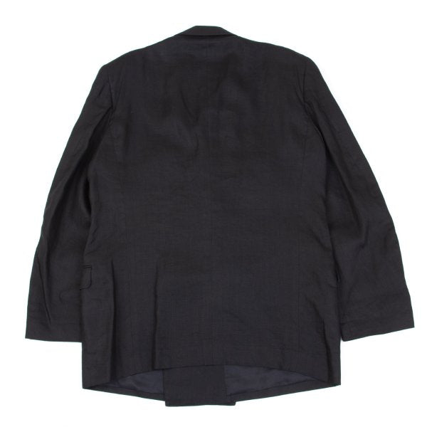 Karl Helmut Black Linen Embroidered Lapel Jacket Size M