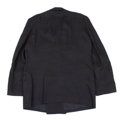 Karl Helmut Black Linen Embroidered Lapel Jacket Size M