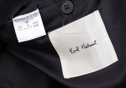 Karl Helmut Black Linen Embroidered Lapel Jacket Size M