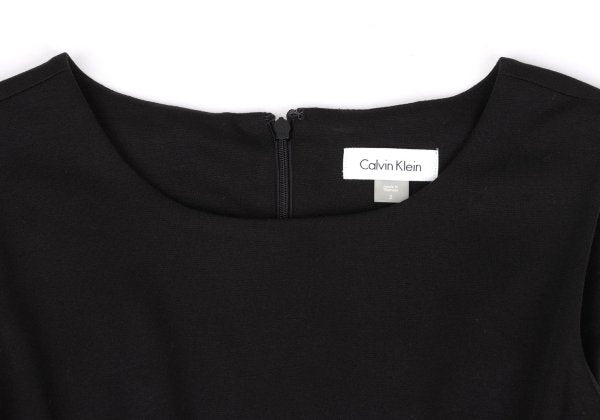 Calvin Klein Hem Border Belted Sleeveless Dress Black Size 2