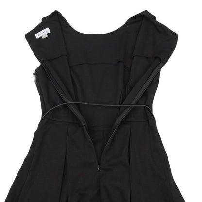 Calvin Klein Hem Border Belted Sleeveless Dress Black Size 2