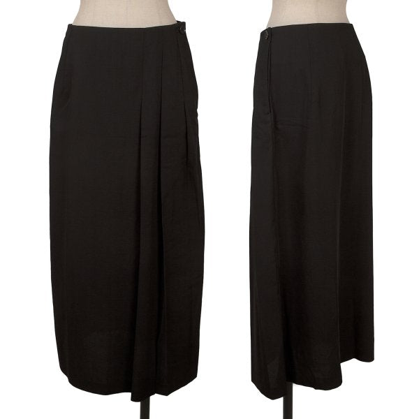 Yohji Yamamoto FEMME Wool Poly Side Skirt Black Size S