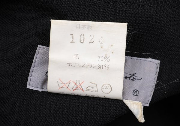 Yohji Yamamoto FEMME Wool Poly Side Skirt Black Size S