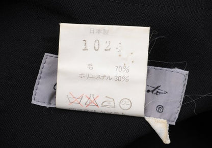Yohji Yamamoto FEMME Wool Poly Side Skirt Black Size S