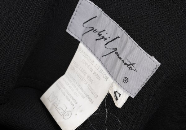 Yohji Yamamoto FEMME Wool Poly Side Skirt Black Size S