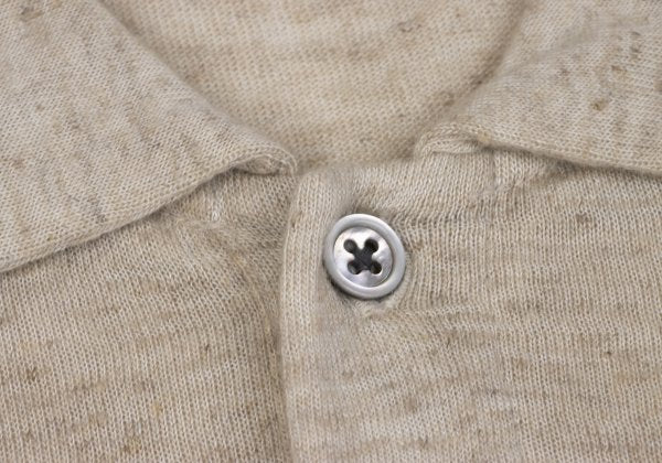 Y's for men Rayon Linen Short Sleeve Polo Shirt Beige Size M