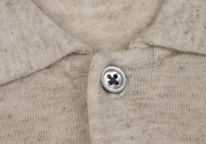 Y's for men Rayon Linen Short Sleeve Polo Shirt Beige Size M