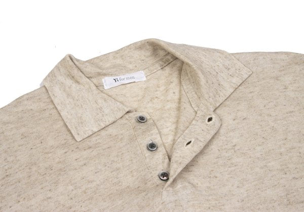 Y's for men Rayon Linen Short Sleeve Polo Shirt Beige Size M