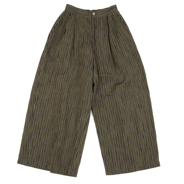 ISSEY MIYAKE Cotton Linen Stripe Back Pants Yellow Size M