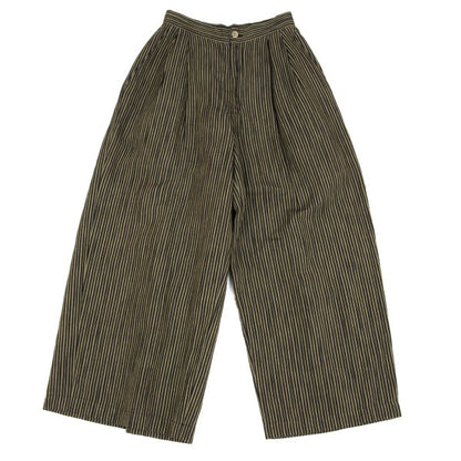 ISSEY MIYAKE Cotton Linen Stripe Back Pants Yellow Size M