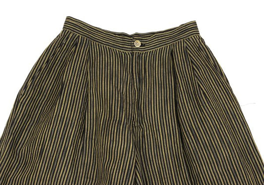 ISSEY MIYAKE Cotton Linen Stripe Back Pants Yellow Size M