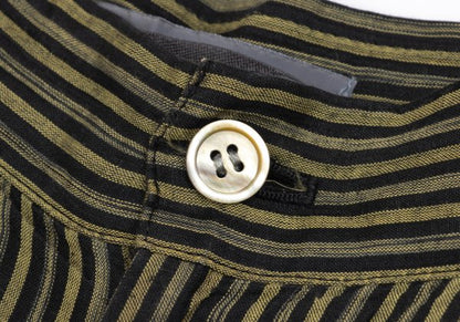 ISSEY MIYAKE Cotton Linen Stripe Back Pants Yellow Size M