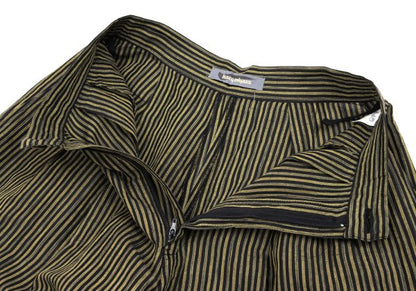 ISSEY MIYAKE Cotton Linen Stripe Back Pants Yellow Size M