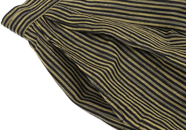 ISSEY MIYAKE Cotton Linen Stripe Back Pants Yellow Size M