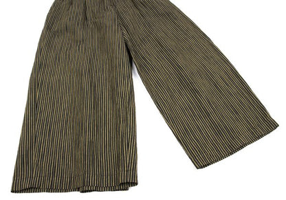 ISSEY MIYAKE Cotton Linen Stripe Back Pants Yellow Size M