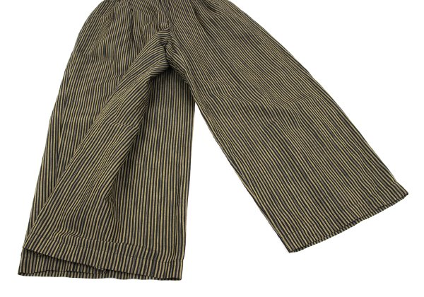 ISSEY MIYAKE Cotton Linen Stripe Back Pants Yellow Size M