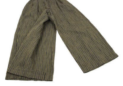ISSEY MIYAKE Cotton Linen Stripe Back Pants Yellow Size M