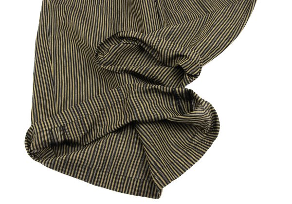 ISSEY MIYAKE Cotton Linen Stripe Back Pants Yellow Size M