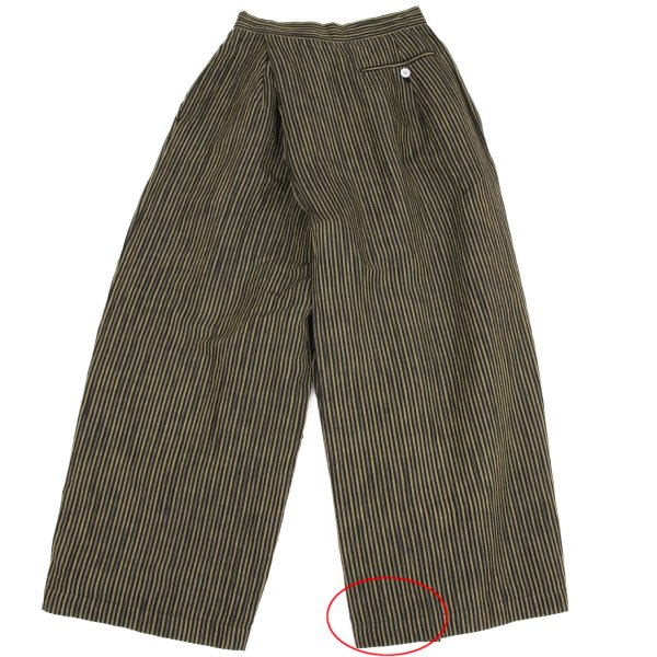 ISSEY MIYAKE Cotton Linen Stripe Back Pants Yellow Size M