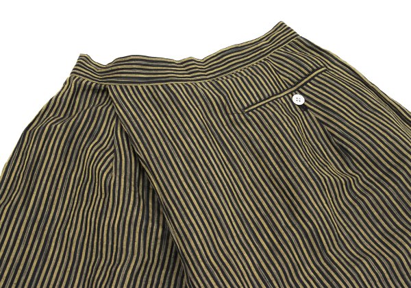 ISSEY MIYAKE Cotton Linen Stripe Back Pants Yellow Size M