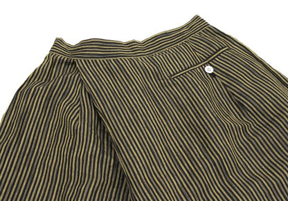 ISSEY MIYAKE Cotton Linen Stripe Back Pants Yellow Size M