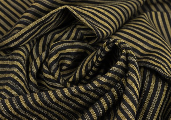 ISSEY MIYAKE Cotton Linen Stripe Back Pants Yellow Size M
