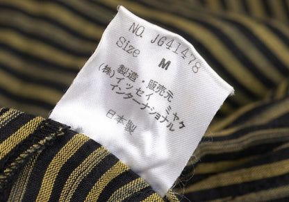 ISSEY MIYAKE Cotton Linen Stripe Back Pants Yellow Size M