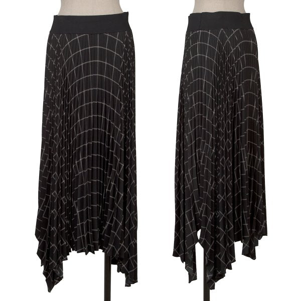 JOSEPH Check Draped Pleated Midi Skirt Black Size 38
