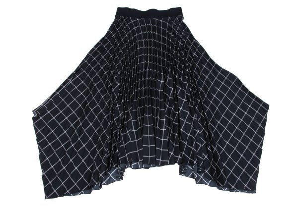JOSEPH Check Draped Pleated Midi Skirt Black Size 38