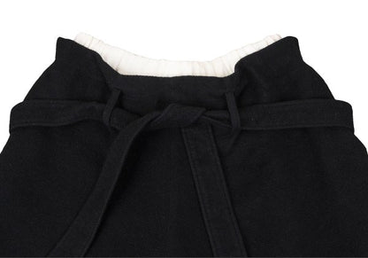 Y's Waist Layered Belted Wide Pants Black Size M