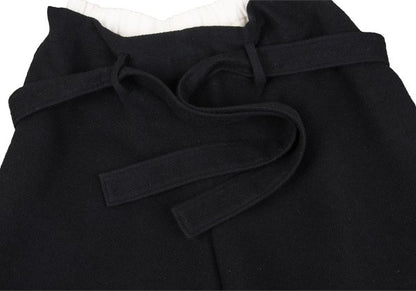 Y's Waist Layered Belted Wide Pants Black Size M