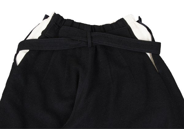 Y's Waist Layered Belted Wide Pants Black Size M