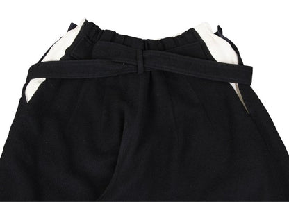 Y's Waist Layered Belted Wide Pants Black Size M