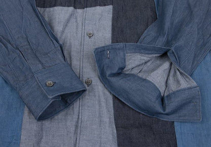 COMME des GARCONS SHIRT Patchwork Shirt Blue/Gray Size M